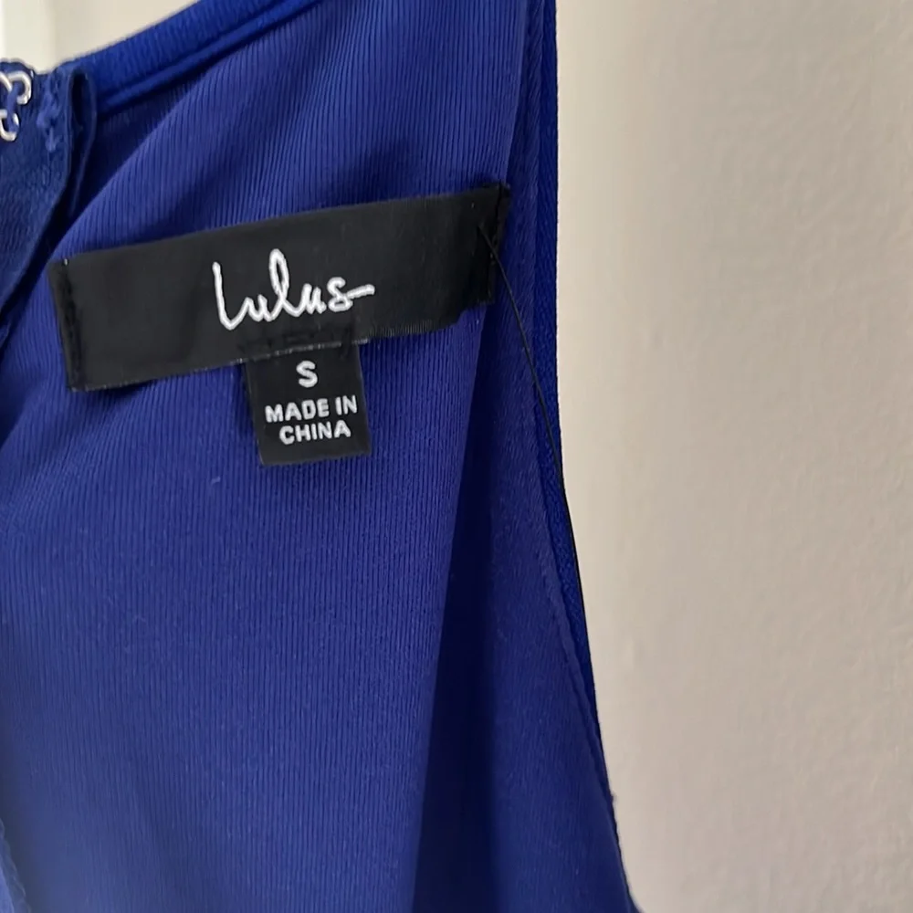 NWT Lulu's Midi Dress Blue Size Small - Picture 4 of 7